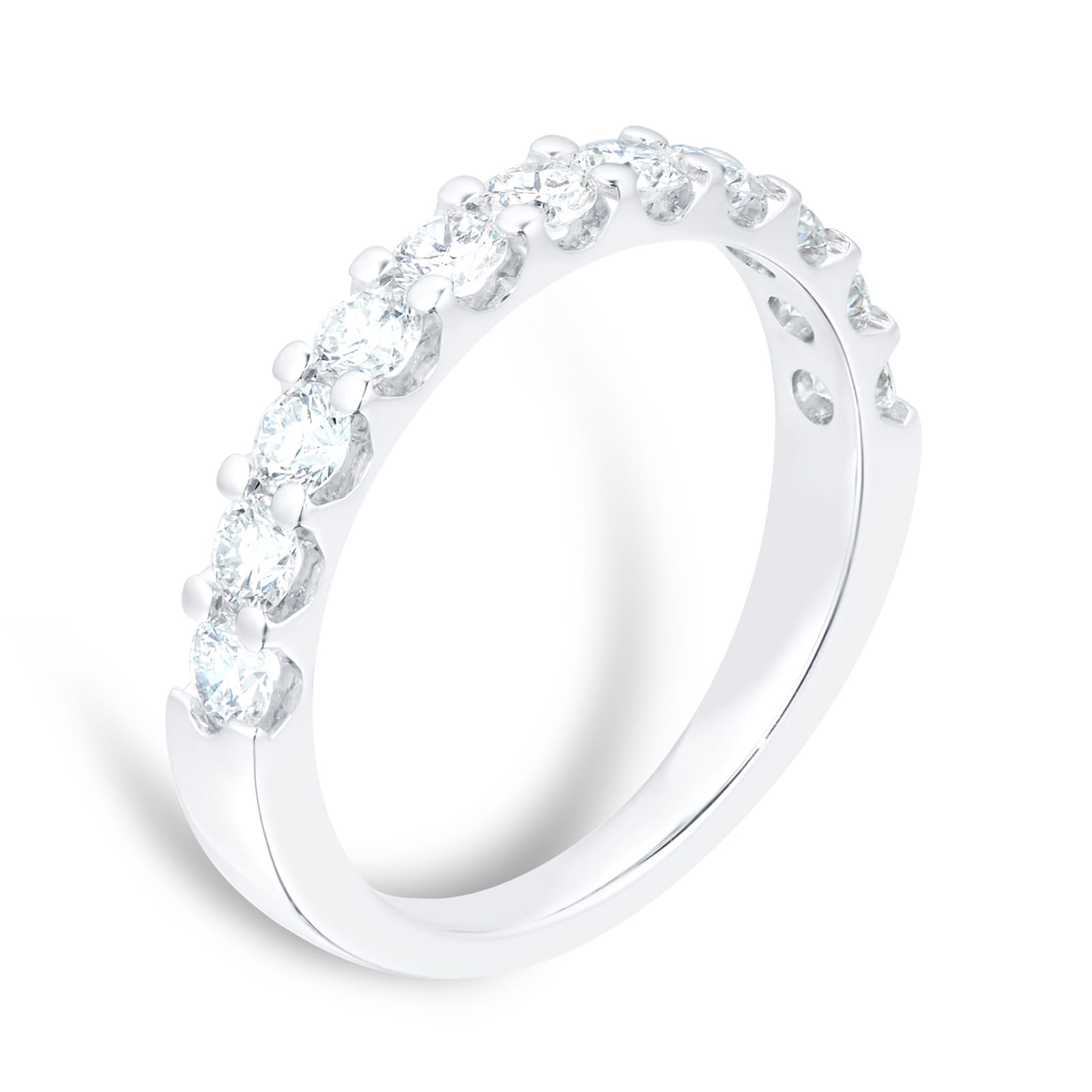 Mappin & Webb Platinum 0.77ct Claw Set Half Eternity Ring