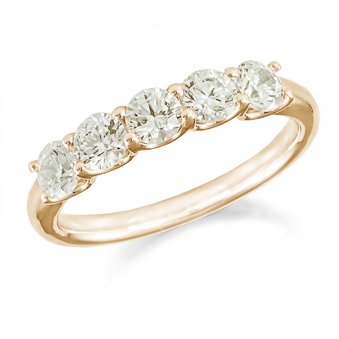 Mappin & Webb 18ct Yellow Gold 1.00ct Five Stone Eternity Ring