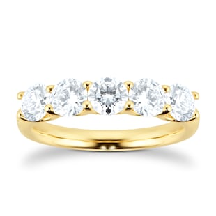 Mappin & Webb 18ct Yellow Gold 1.50ct Five Stone Eternity Ring