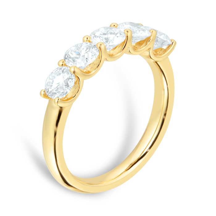 Mappin & Webb 18ct Yellow Gold 1.50ct Five Stone Eternity Ring