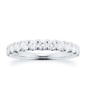 Mappin 
Webb Platinum 1.30ct Claw Set Half Eternity Ring