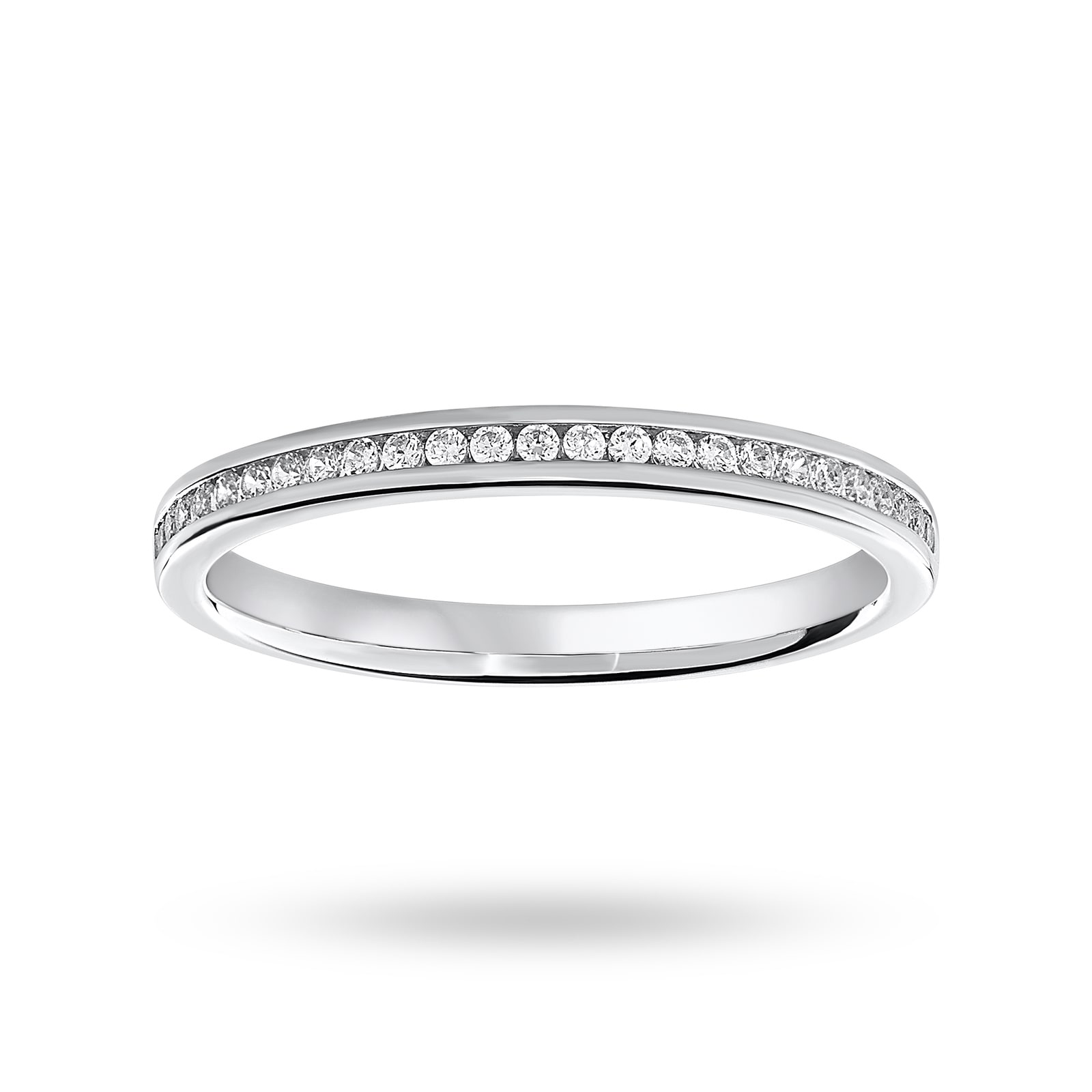 Platinum 012 Carat Brilliant Cut Half Eternity Ring Ring Size O