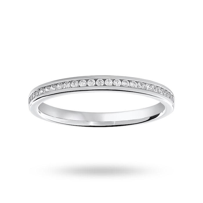 Goldsmiths Platinum 0.12 Carat Brilliant Cut Half Eternity Ring - Ring Size J