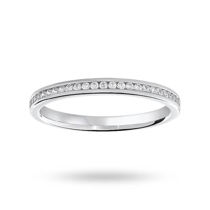 Goldsmiths Platinum 0.12 Carat Brilliant Cut Half Eternity Ring - Ring Size K