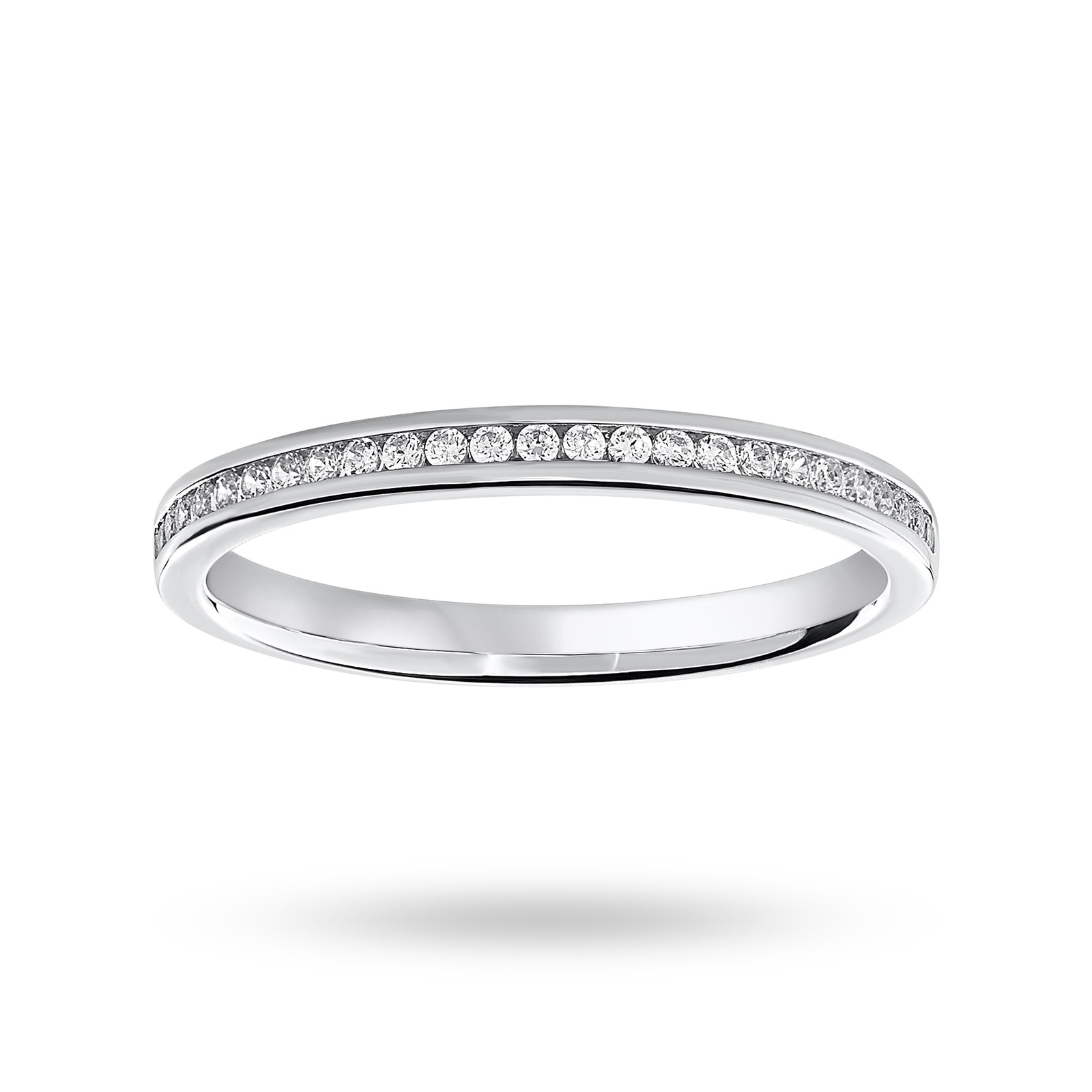 18 Carat White Gold 0.12 Carat Brilliant Cut Half Eternity Ring - Ring Size K