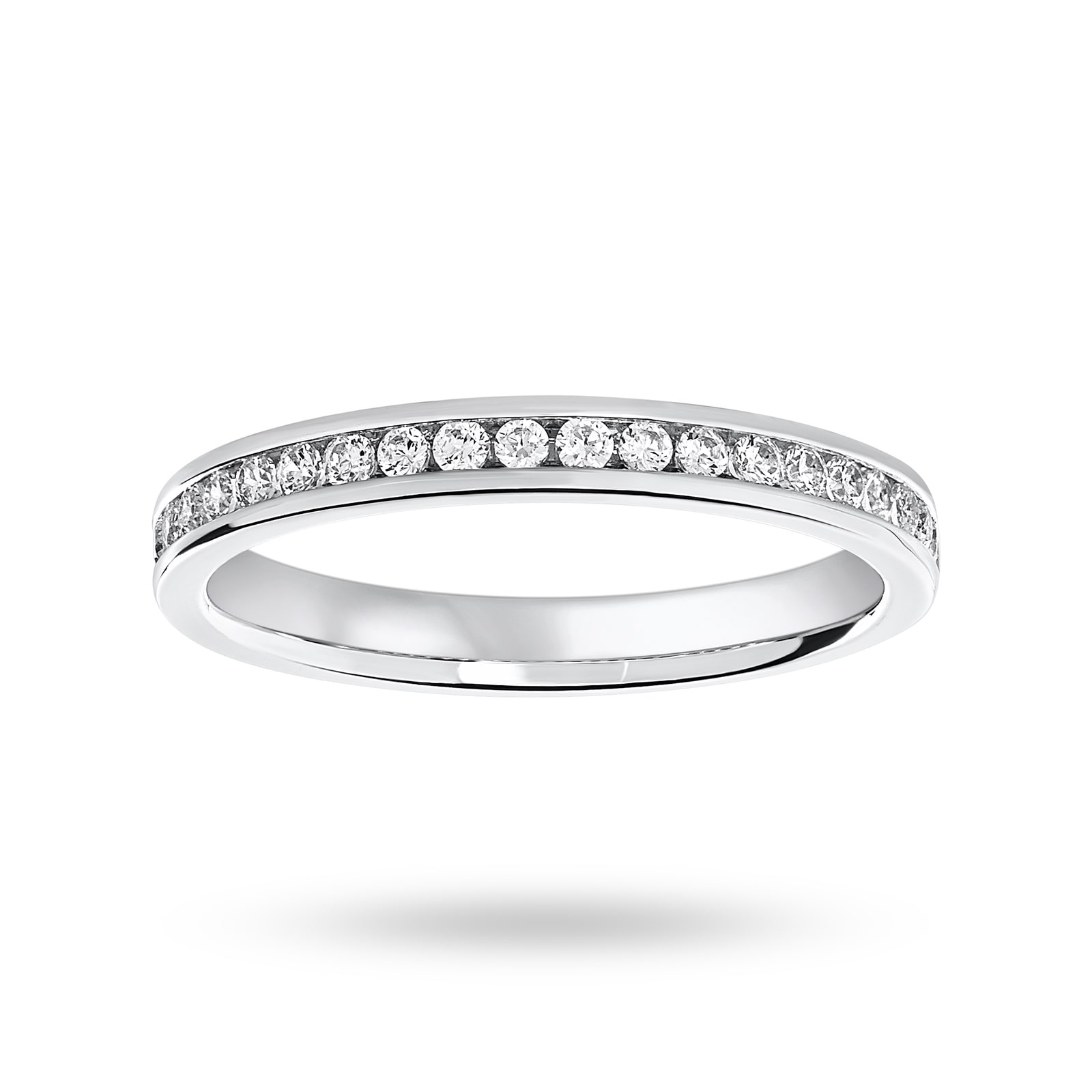 Platinum 0.25 Carat Brilliant Cut Half Eternity Ring - Ring Size M