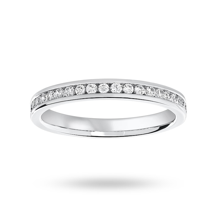 Goldsmiths Platinum 0.25 Carat Brilliant Cut Half Eternity Ring - Ring Size K