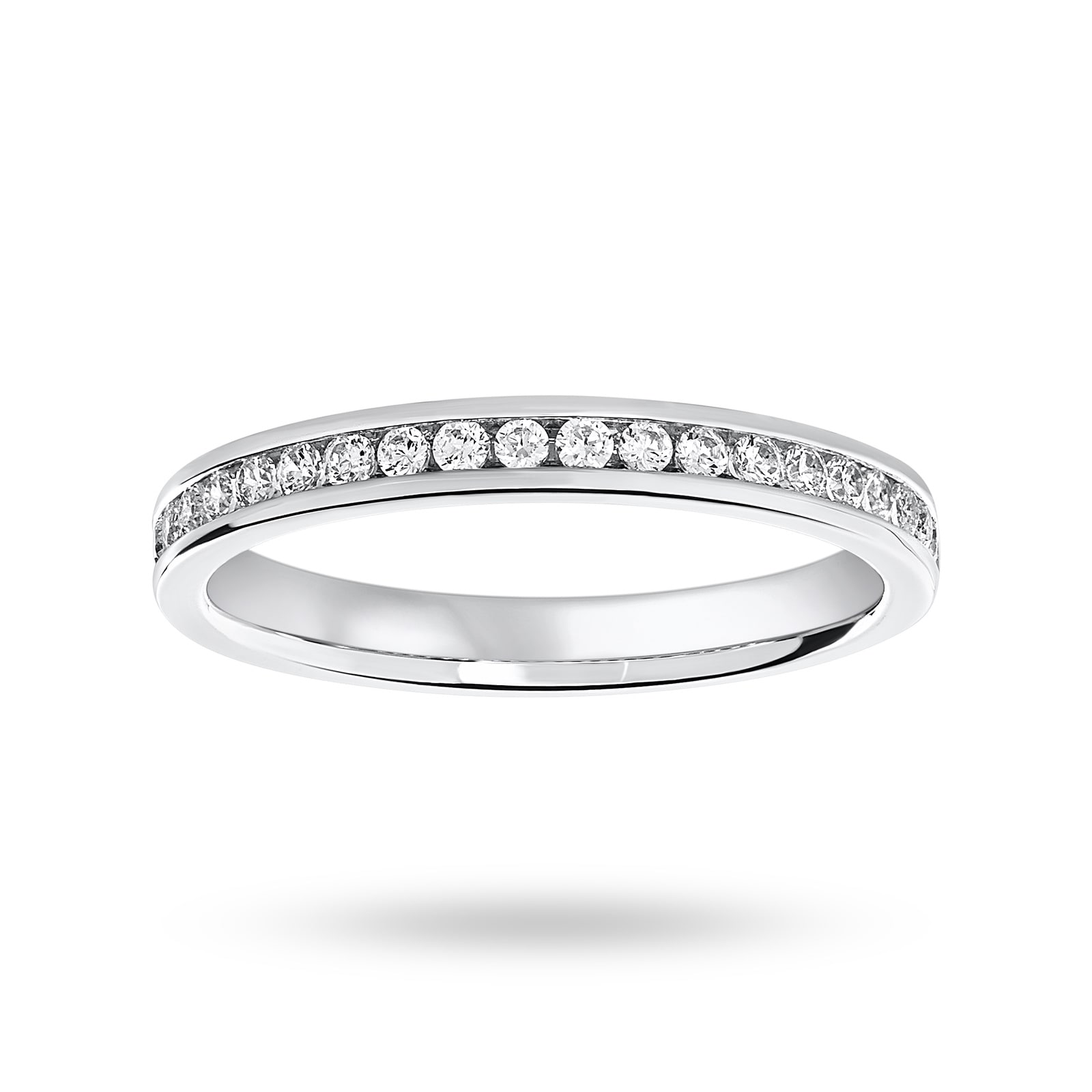 18 Carat White Gold 0.25 Carat Brilliant Cut Half Eternity Ring - Ring Size L