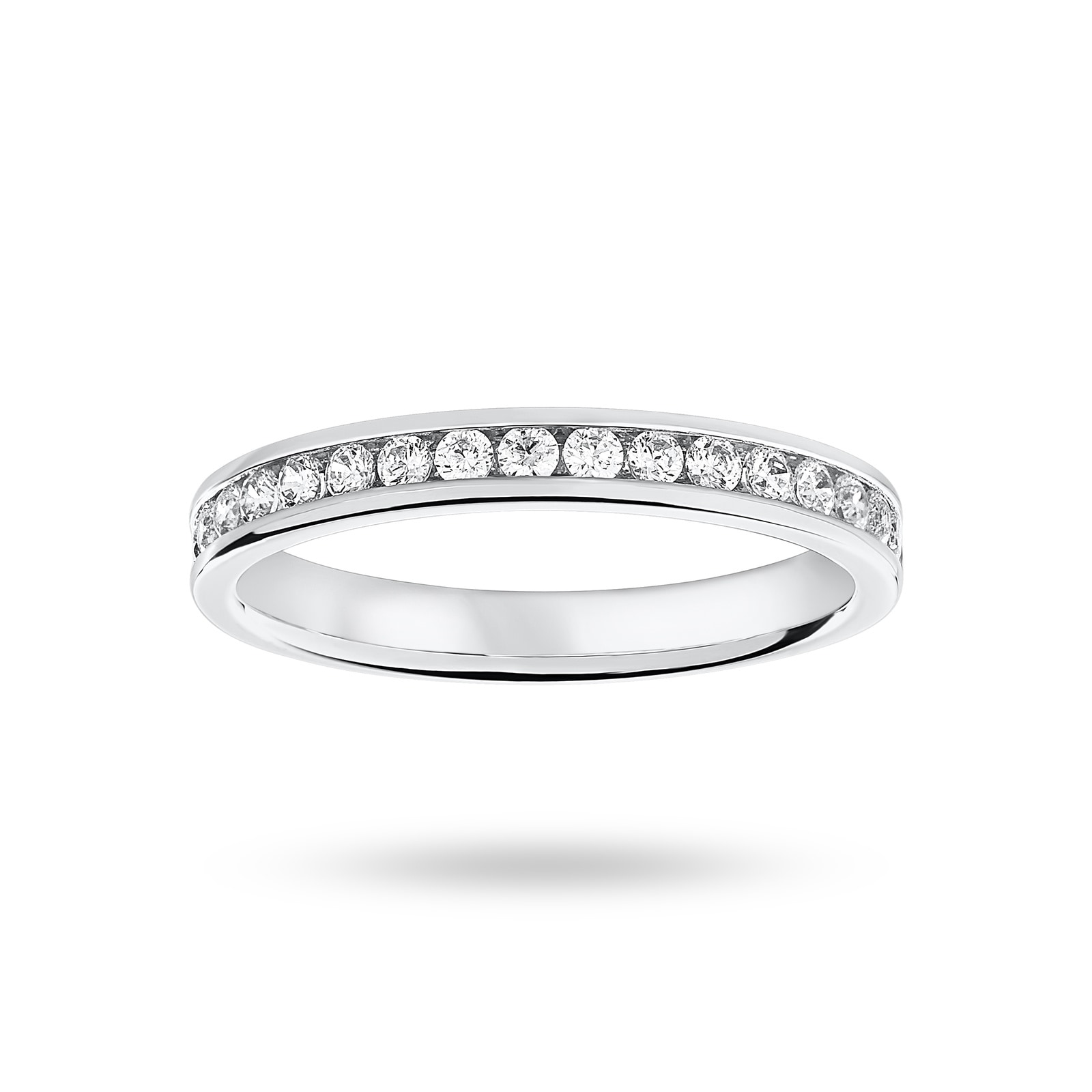 Platinum 0.33 Carat Brilliant Cut Half Eternity Ring - Ring Size 