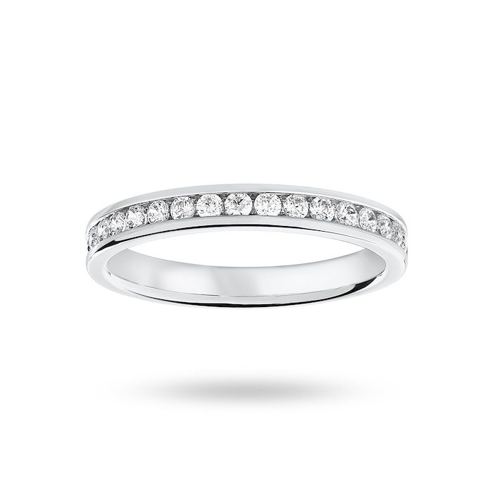 Goldsmiths Platinum 0.33 Carat Brilliant Cut Half Eternity Ring - Ring Size J