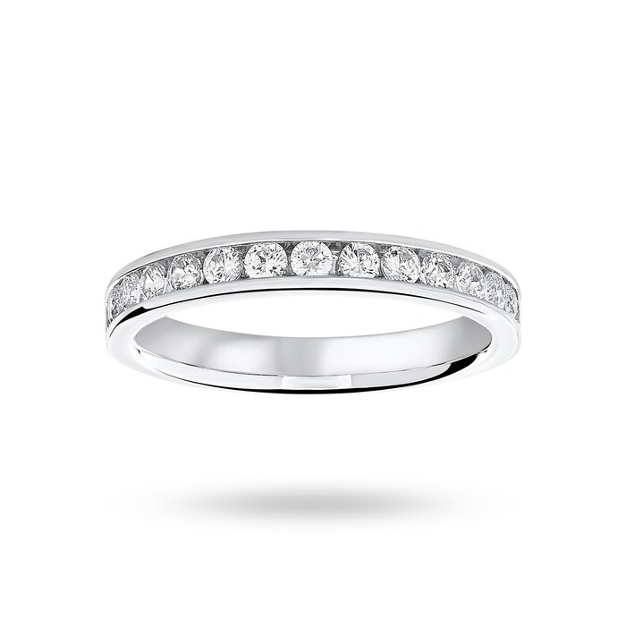 Goldsmiths Platinum 0.50 Carat Brilliant Cut Half Eternity Ring - Ring Size K