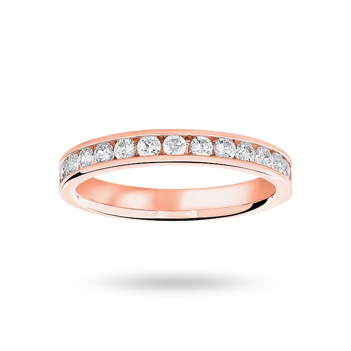 Goldsmiths 18 Carat Rose Gold 0.50 Carat Brilliant Cut Half Eternity Ring