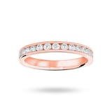 Goldsmiths 18 Carat Rose Gold 0.50 Carat Brilliant Cut Half Eternity Ring - Ring Size K