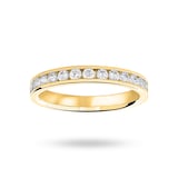 Goldsmiths 9 Carat Yellow Gold 0.50 Carat Brilliant Cut Half Eternity Ring - Ring Size J