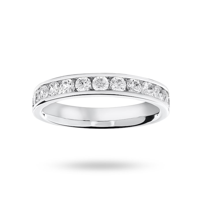 Goldsmiths Platinum 0.75 Carat Brilliant Cut Half Eternity Ring - Ring Size K