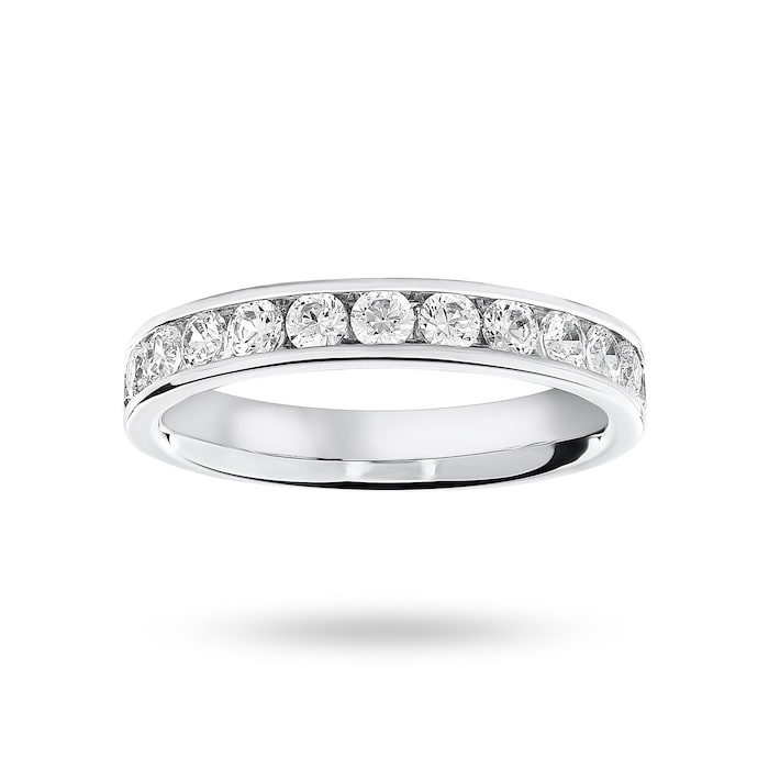 Goldsmiths 18 Carat White Gold 0.75 Carat Brilliant Cut Half Eternity Ring - Ring Size J