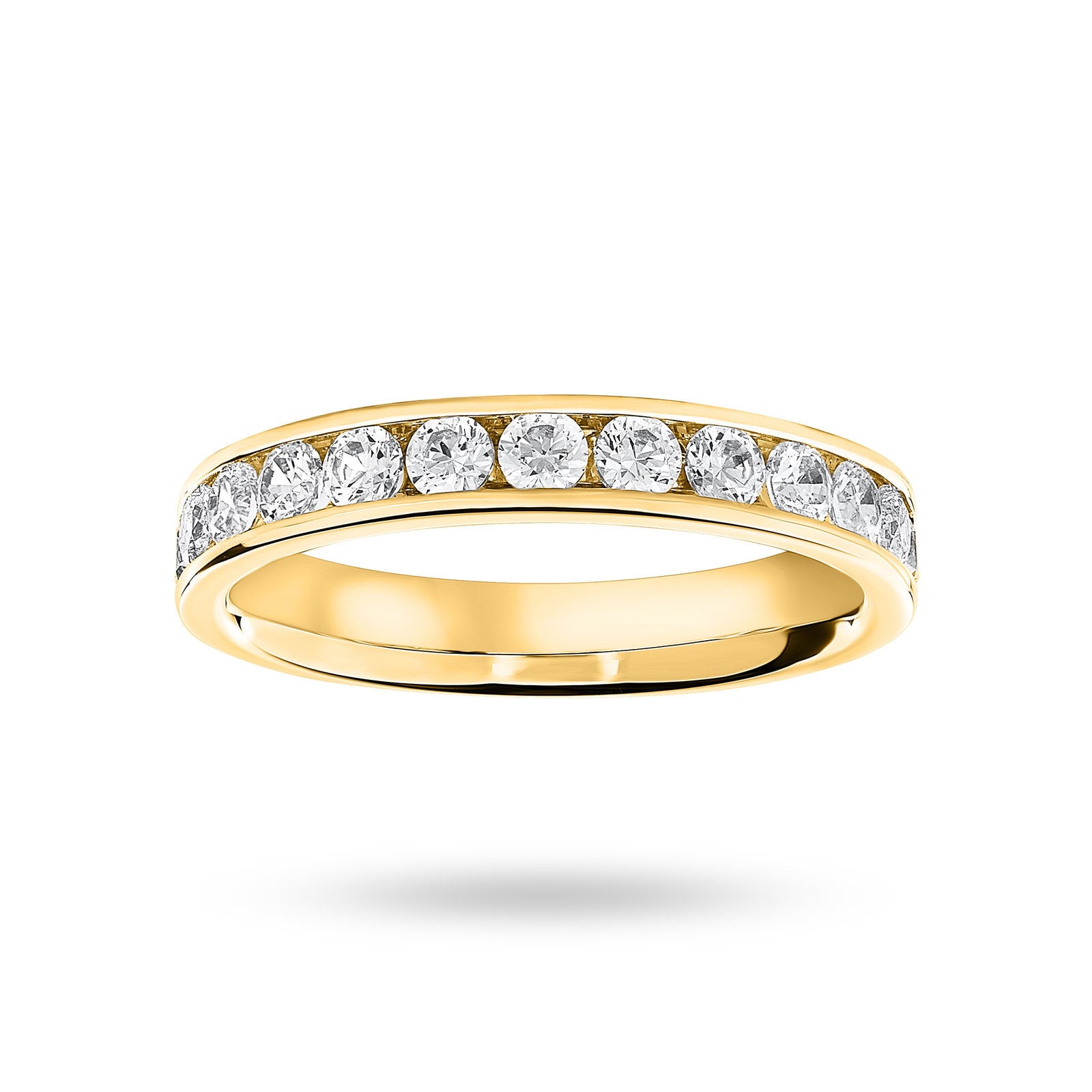 18 Carat Yellow Gold 0.75 Carat Brilliant Cut Half Eternity Ring - Ring Size S
