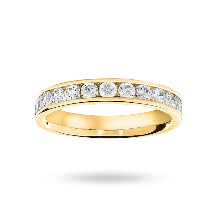 Goldsmiths 18 Carat Yellow Gold 0.75 Carat Brilliant Cut Half Eternity Ring - Ring Size J
