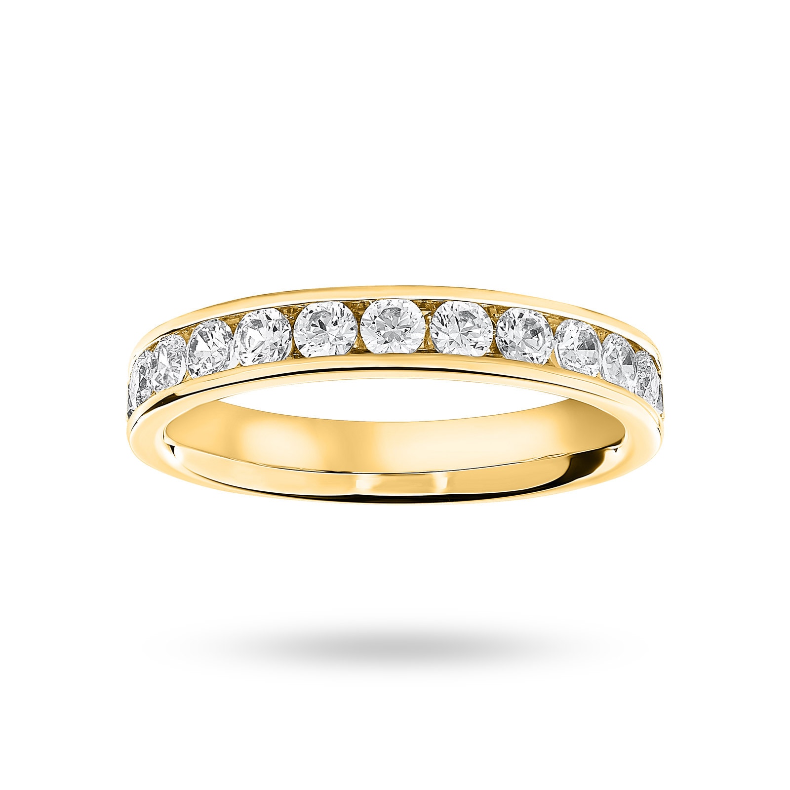 9 Carat Yellow Gold 0.75 Carat Brilliant Cut Half Eternity Ring -