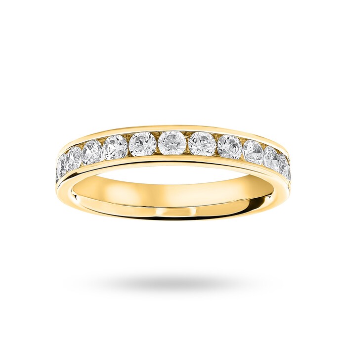 Goldsmiths 9 Carat Yellow Gold 0.75 Carat Brilliant Cut Half Eternity Ring - Ring Size K
