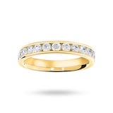 Goldsmiths 9 Carat Yellow Gold 0.75 Carat Brilliant Cut Half Eternity Ring - Ring Size O