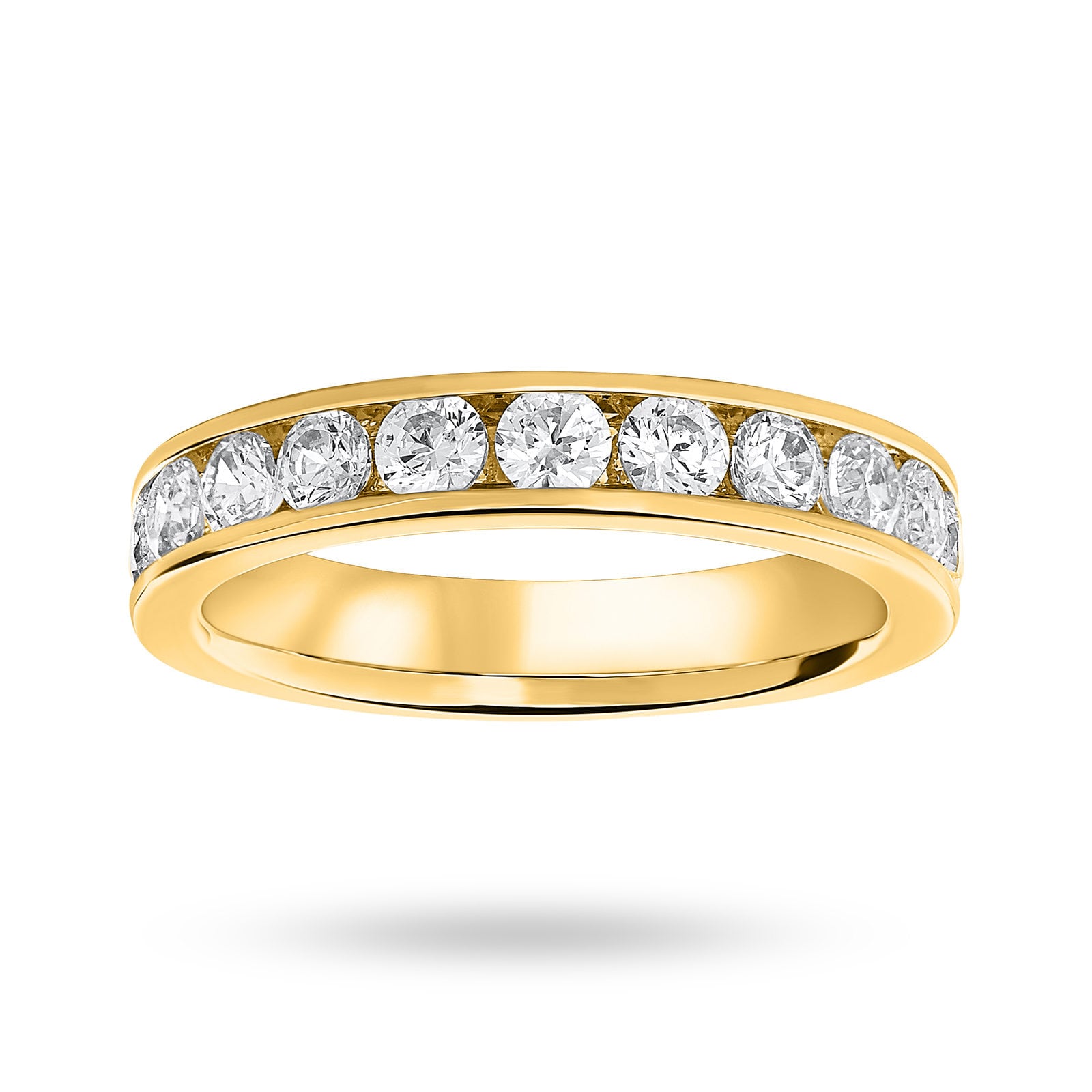 18 Carat Yellow Gold 1.00 Carat Brilliant Cut Half Eternity Ring - Ring Size J