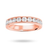 Goldsmiths 9 Carat Rose Gold 1.00 Carat Brilliant Cut Half Eternity Ring