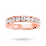 Goldsmiths 9 Carat Rose Gold 1.00 Carat Brilliant Cut Half Eternity Ring - Ring Size W