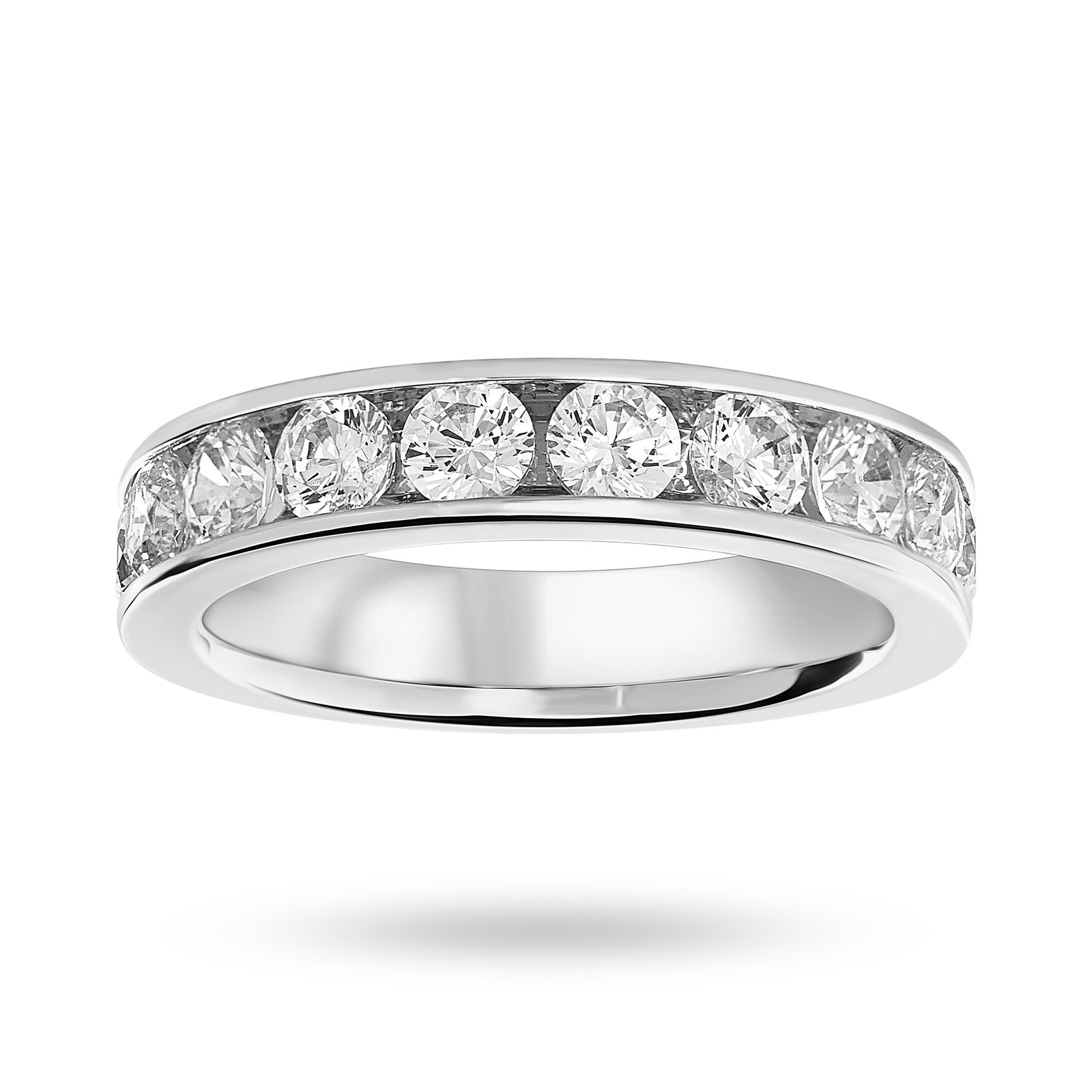 Platinum 1.50 Carat Brilliant Cut Half Eternity Ring - Ring Size P
