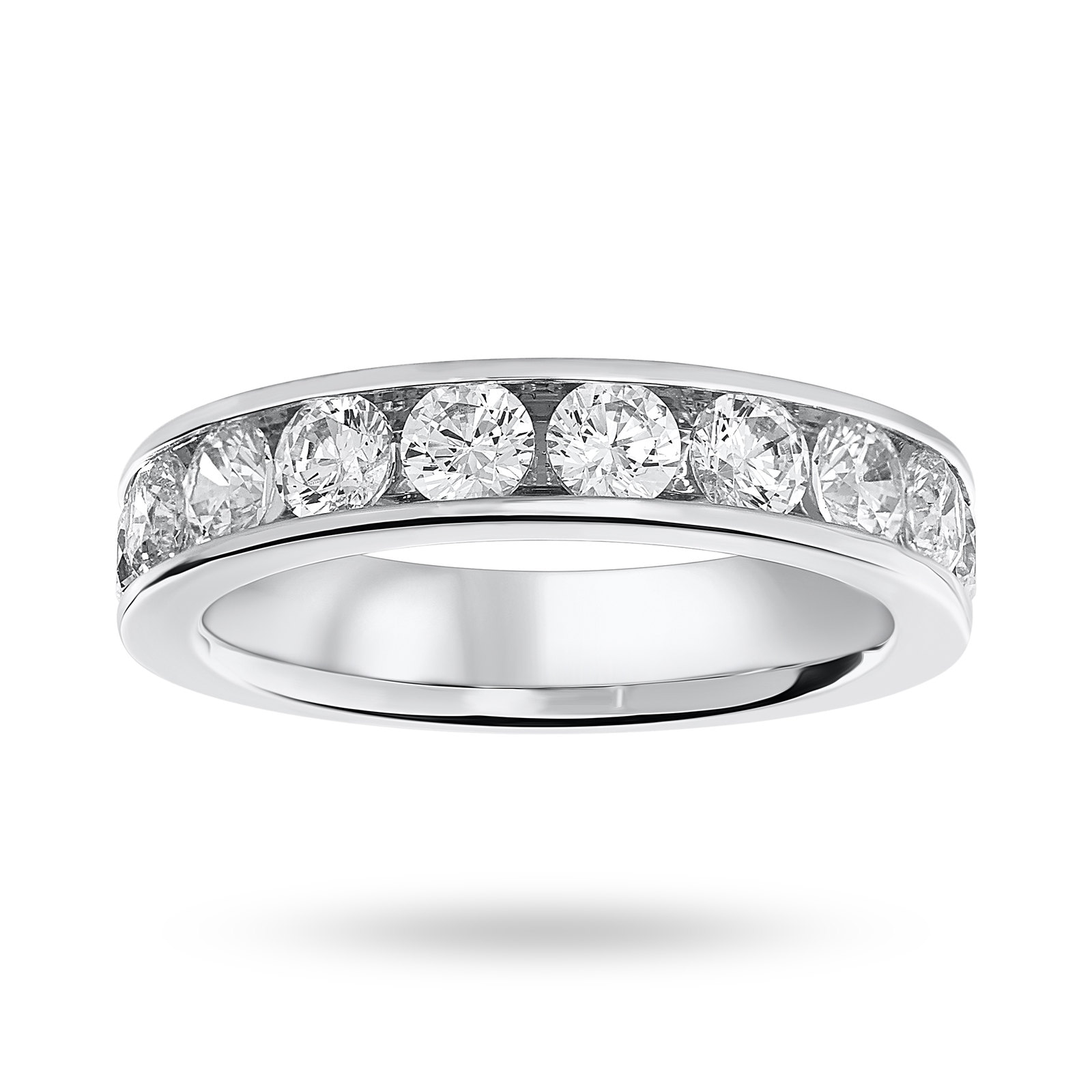 Platinum 1.50 Carat Brilliant Cut Half Eternity Ring – Ring Size M