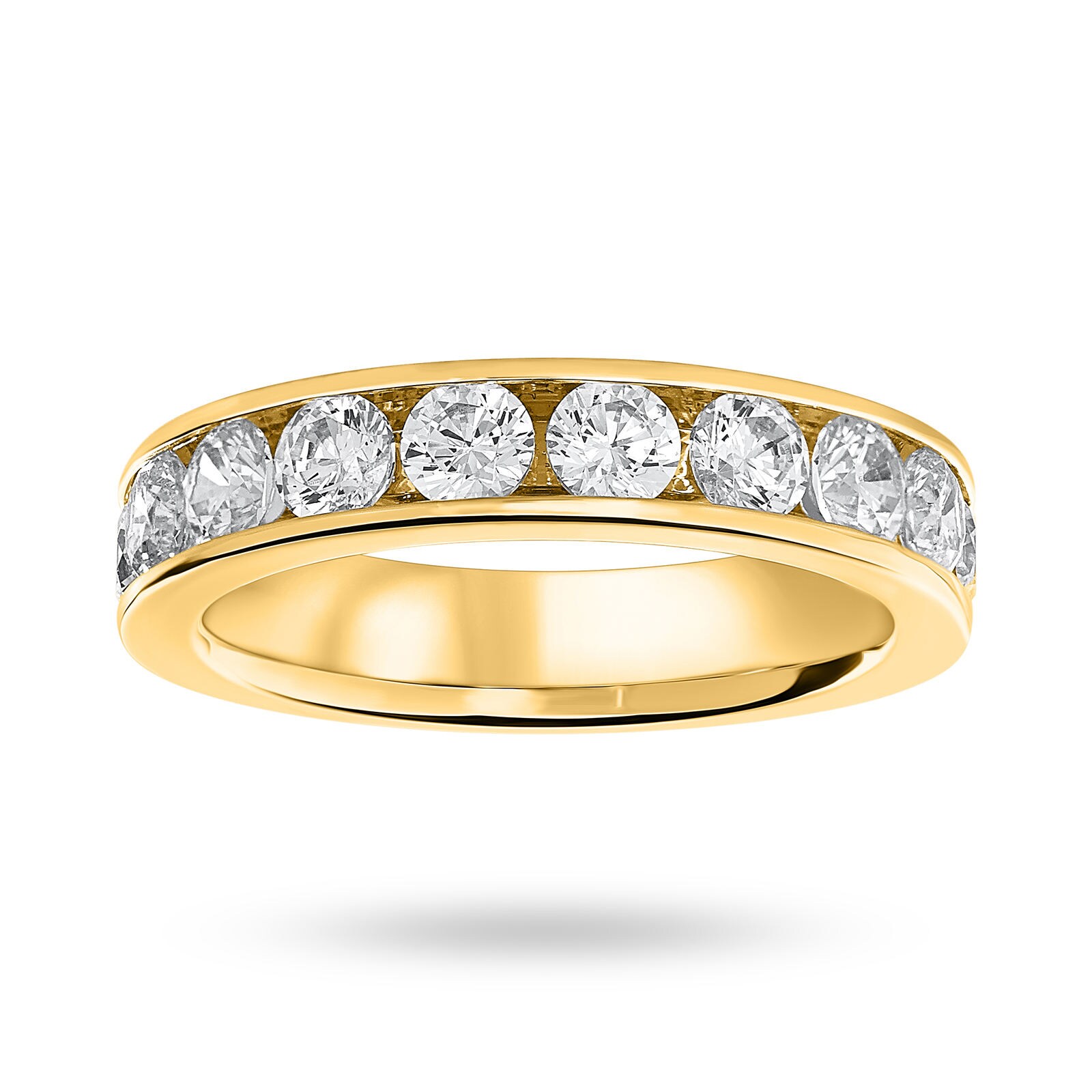 18 Carat Yellow Gold 1.50 Carat Brilliant Cut Half Eternity Ring 