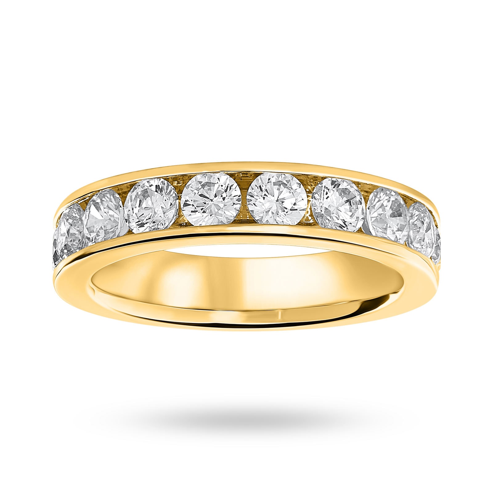 18 Carat Yellow Gold 1.50 Carat Brilliant Cut Half Eternity Ring - Ring Size M