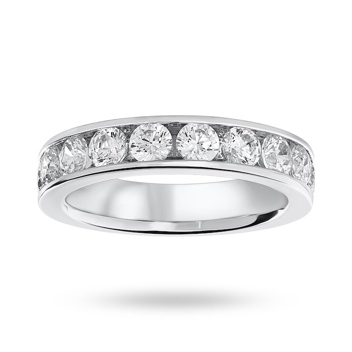 Goldsmiths 9 Carat White Gold 1.50 Carat Brilliant Cut Half Eternity Ring - Ring Size V.5