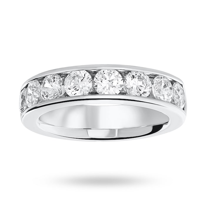 Goldsmiths Platinum 1.85 Carat Brilliant Cut Half Eternity Ring - Ring Size K