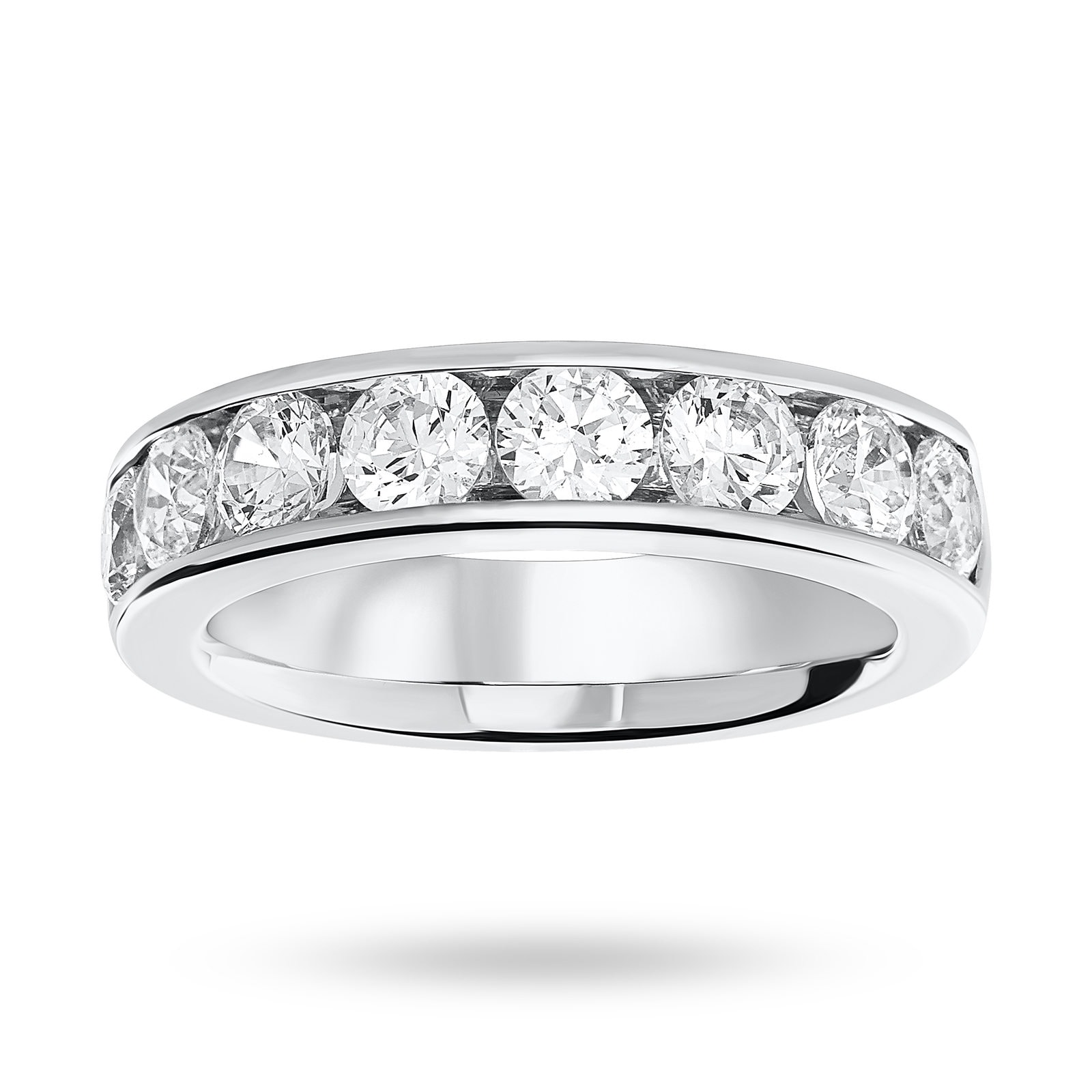 Platinum 1.85 Carat Brilliant Cut Half Eternity Ring - Ring Size J