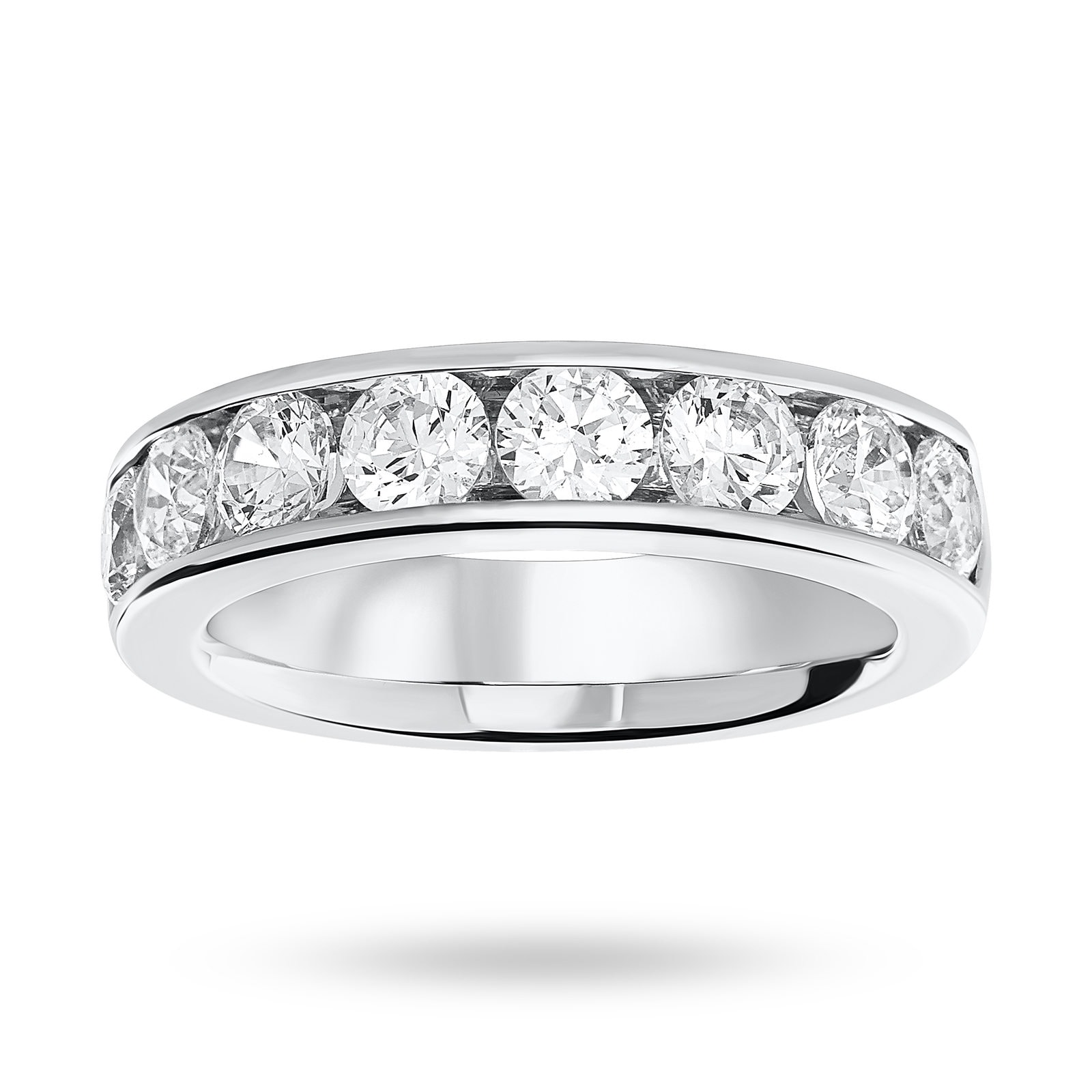 18 Carat White Gold 1.85 Carat Brilliant Cut Half Eternity Ring - Ring Size M