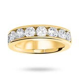 Goldsmiths 18 Carat Yellow Gold 1.85 Carat Brilliant Cut Half Eternity Ring - Ring Size K