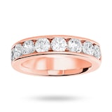 Goldsmiths 9 Carat Rose Gold 1.85 Carat Brilliant Cut Half Eternity Ring