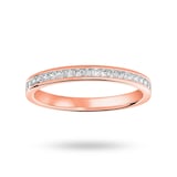 Goldsmiths 18 Carat Rose Gold 0.33 Carat Princess Cut Half Eternity Ring - Ring Size J