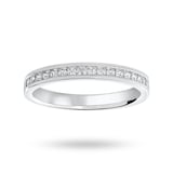 Goldsmiths Platinum 0.50 Carat Princess Cut Half Eternity Ring - Ring Size J