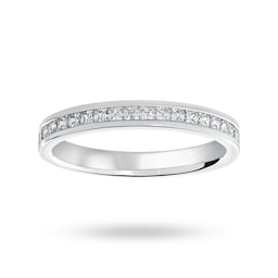 06503803 - 18 Carat White Gold 0.50 Carat Princess Cut Channel Set Half Eternity Ring