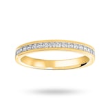 Goldsmiths 18 Carat Yellow Gold 0.50 Carat Princess Cut Half Eternity Ring - Ring Size M