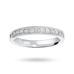 06503819 - Platinum 0.75 Carat Princess Cut Half Eternity Ring