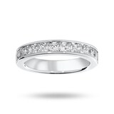 Goldsmiths Platinum 1.50 Carat Princess Cut Half Eternity Ring - Ring Size K
