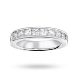 Goldsmiths 9 Carat White Gold 2.00 Carat Princess Cut Half Eternity Ring