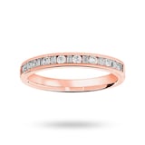 Goldsmiths 18 Carat Rose Gold 0.25 Carat Dot Dash Half Eternity Ring