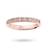 Goldsmiths 9 Carat Rose Gold 0.25 Carat Dot Dash Half Eternity Ring - Ring Size K