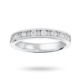Goldsmiths Platinum 0.50 Carat Dot Dash Half Eternity Ring - Ring Size J