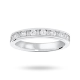 Goldsmiths Platinum 0.50 Carat Dot Dash Half Eternity Ring - Ring Size J
