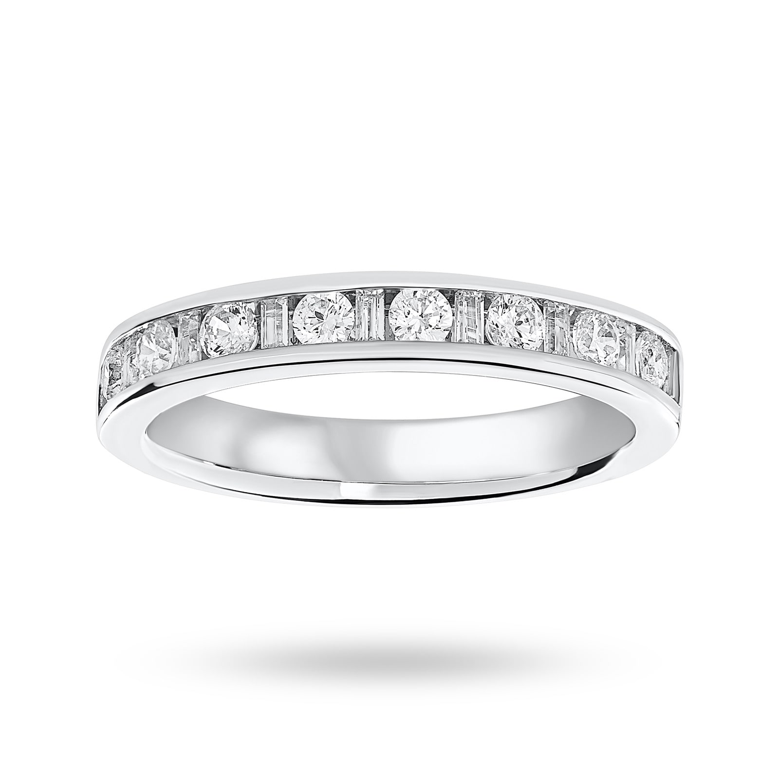 18 Carat White Gold 0.50 Carat Dot Dash Half Eternity Ring - Ring